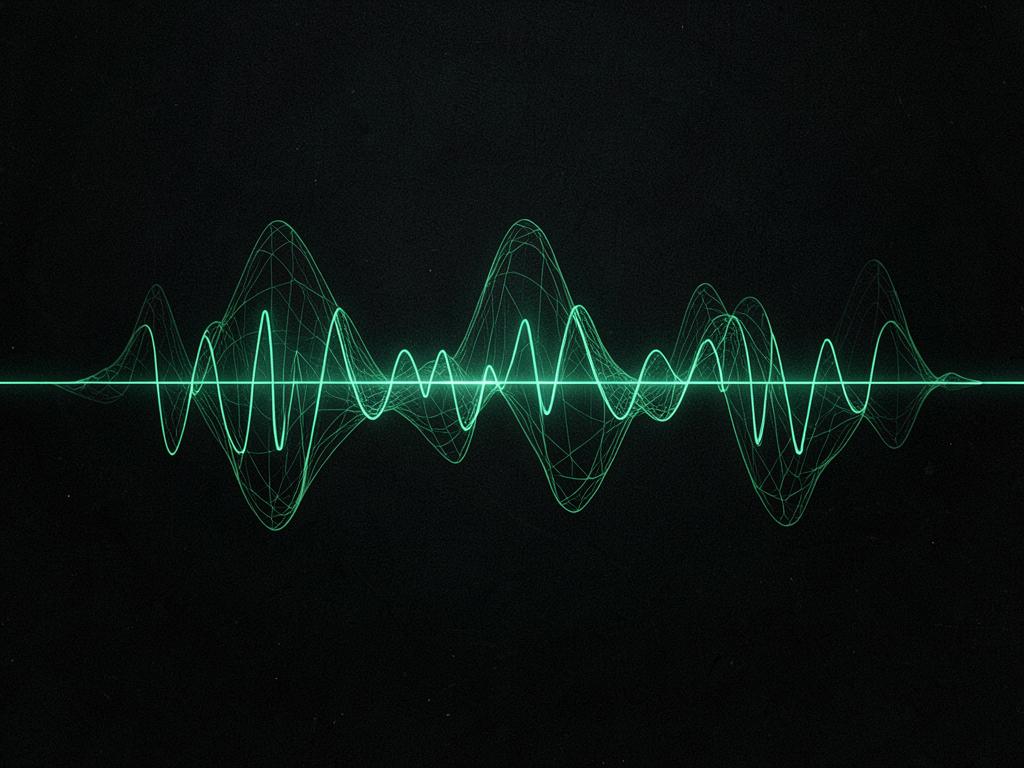 Abstract green waveform artwork